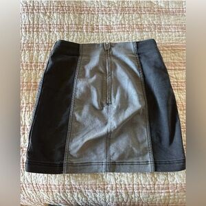 Free people black denim mini skirt size 4 two tone